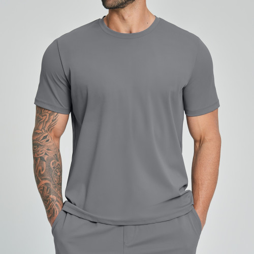 5086 Wholesale Men's Fitness Sports T-Shirt - OEM & ODM Casual Round Neck Basketball and Football Tee, European & American Drop Shoulder Style, Ideal for Activewear & Gym Clothing Sourcing Agents