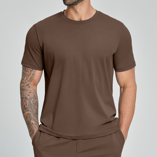 5086 Wholesale Men's Fitness Sports T-Shirt - OEM & ODM Casual Round Neck Basketball and Football Tee, European & American Drop Shoulder Style, Ideal for Activewear & Gym Clothing Sourcing Agents