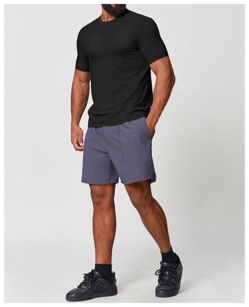 OEM & ODM Available: Cross-Border Breathable Sports Fitness Quick-Dry Men's Short Sleeve Cool-Touch Woven Running Outdoor Street Fitness T-Shirt 1177 | Wholesale and Sourcing Agents Welcome
