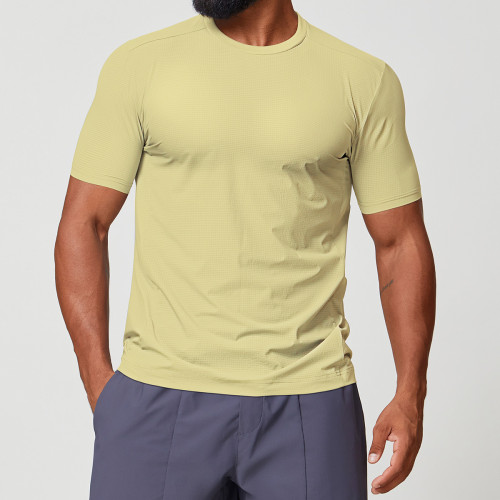 OEM & ODM Available: Cross-Border Breathable Sports Fitness Quick-Dry Men's Short Sleeve Cool-Touch Woven Running Outdoor Street Fitness T-Shirt 1177 | Wholesale and Sourcing Agents Welcome