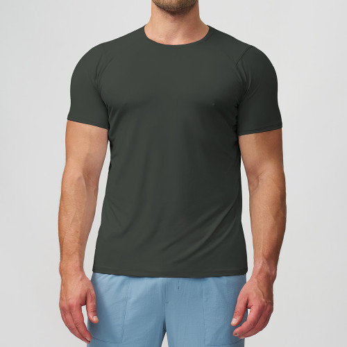 Men's Fitness T-Shirt - Slim Fit, Quick-Dry, Skin-Friendly for Outdoor & Casual Use, OEM & ODM Services for Cross-Border European & American Markets, Model 1503