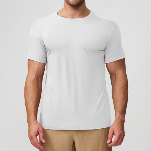 5512ODM & OEM Men's Skin-Friendly Casual Round Neck T-Shirt - Sports Fitness Top for Commuting & Home Use - Designed for European & American Markets, Ideal for Wholesale Sourcing Agents!