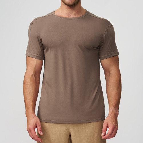 5512ODM & OEM Men's Skin-Friendly Casual Round Neck T-Shirt - Sports Fitness Top for Commuting & Home Use - Designed for European & American Markets, Ideal for Wholesale Sourcing Agents!