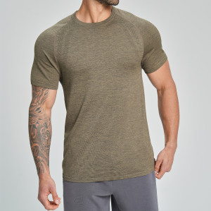 Cross-Border Men's Breathable Seamless Sports T-Shirt – Designed for Yoga, Outdoor Activities & Home Use – Wholesale & OEM, ODM Options Available – Product 1196