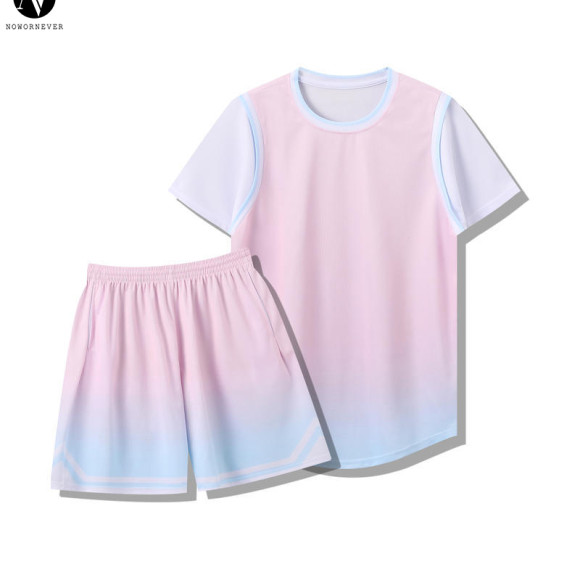 291 Custom Gradient Basketball Uniform Set - Unisex Quick Dry Two-Piece Outfit with Logo Printing for Matches & Training | OEM, ODM, Wholesale Solutions for Activewear & Sportswear