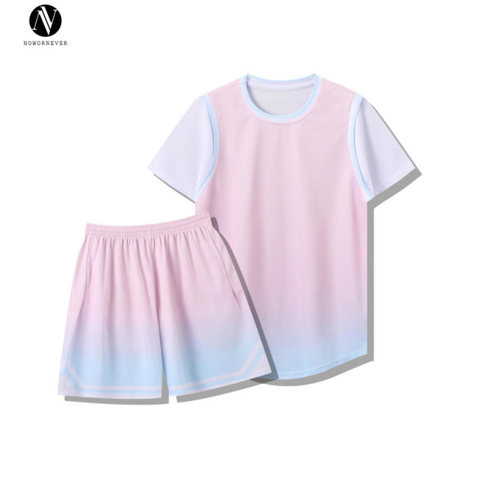 291 Custom Gradient Basketball Uniform Set - Unisex Quick Dry Two-Piece Outfit with Logo Printing for Matches & Training | OEM, ODM, Wholesale Solutions for Activewear & Sportswear