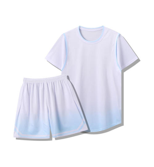 291 Custom Gradient Basketball Uniform Set - Unisex Quick Dry Two-Piece Outfit with Logo Printing for Matches & Training | OEM, ODM, Wholesale Solutions for Activewear & Sportswear