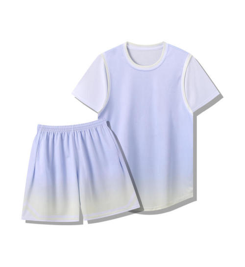 291 Custom Gradient Basketball Uniform Set - Unisex Quick Dry Two-Piece Outfit with Logo Printing for Matches & Training | OEM, ODM, Wholesale Solutions for Activewear & Sportswear