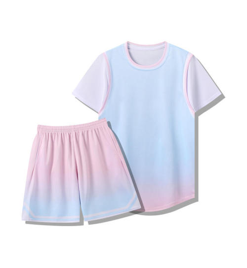 291 Custom Gradient Basketball Uniform Set - Unisex Quick Dry Two-Piece Outfit with Logo Printing for Matches & Training | OEM, ODM, Wholesale Solutions for Activewear & Sportswear