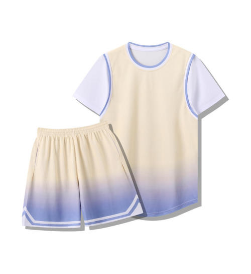 291 Custom Gradient Basketball Uniform Set - Unisex Quick Dry Two-Piece Outfit with Logo Printing for Matches & Training | OEM, ODM, Wholesale Solutions for Activewear & Sportswear