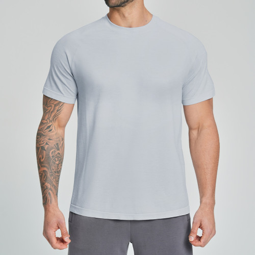 Bulk Supply of Cross-Border Men's Quick-Dry Seamless Sports Outdoor Fitness Wear - Breathable & Skin-Friendly Short Sleeve 1172 | OEM & ODM Services Available
