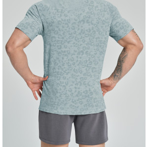Cross-Border Men's Seamless Jacquard Training Fitness Apparel - Round Neck Quick-Dry Short Sleeve Outdoor & Hiking Wear - Specializing in OEM, ODM & Wholesale Partnerships1112