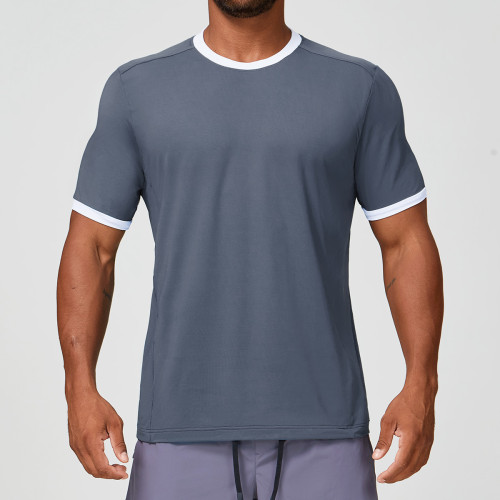 OEM & ODM Custom Men's Breathable Quick-Dry Fitness T-Shirt - Color-Block Design for Outdoor Hiking & Commuting | Wholesale Sportswear & Activewear Solutions1179