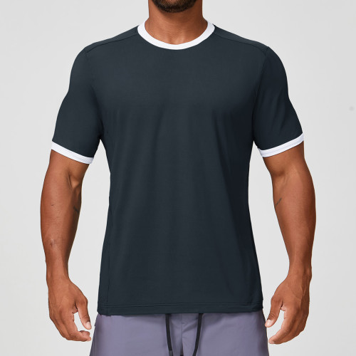 OEM & ODM Custom Men's Breathable Quick-Dry Fitness T-Shirt - Color-Block Design for Outdoor Hiking & Commuting | Wholesale Sportswear & Activewear Solutions1179