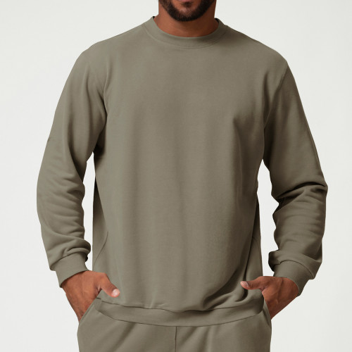 Men’s Autumn/Winter Sports Casual Round Neck Hoodie - OEM & ODM Solid Color Sweatshirt for Commuting | Wholesale Solutions for European & American Retailers1010