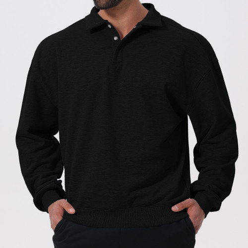 Custom Cross-Border Men's Autumn/Winter Sports Fitness Polo Collar Hoodie - OEM/ODM Services for Wholesale & Sourcing Agents | Perfect for Home, Commuting & Outdoor Activities1101
