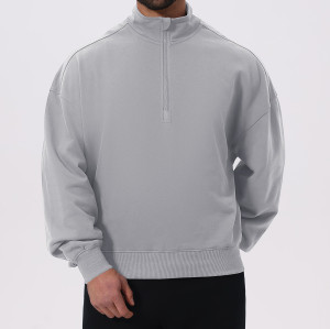 Custom Men's Autumn/Winter Sports Fitness Half-Zip Hoodie for Outdoor & Commuting - OEM/ODM Solutions for Wholesale Activewear & Fashion Clothing1102