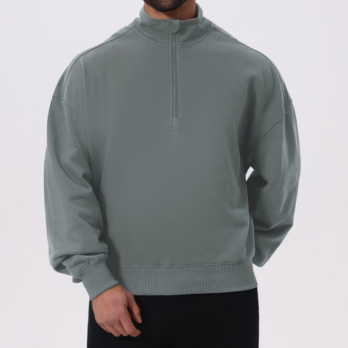 Custom Men's Autumn/Winter Sports Fitness Half-Zip Hoodie for Outdoor & Commuting - OEM/ODM Solutions for Wholesale Activewear & Fashion Clothing1102