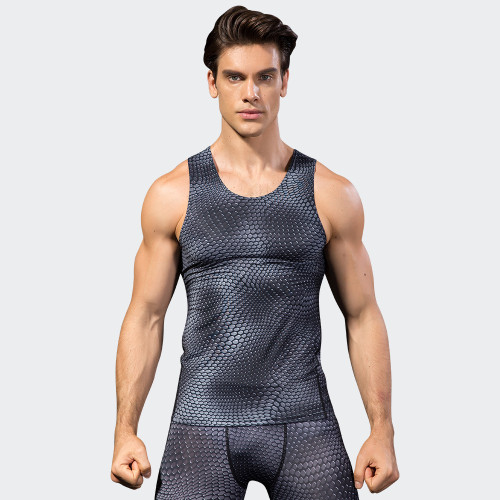 OEM & ODM Men's 3D Stereoscopic Print Tank Top - PRO Fitness Running Sports Training Compression Elastic Quick-Dry Top for Wholesale & Sourcing Agents4021