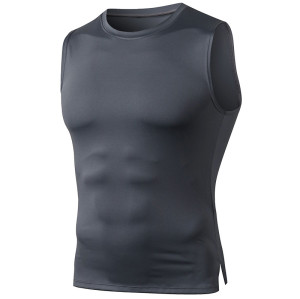 01106Men's Fitness Tank Top - High-Elastic Compression Training Top, Round Neck, Sleeveless Design, Quick-Dry Sports Running Apparel - OEM & ODM Available for Wholesale and Sourcing Agents