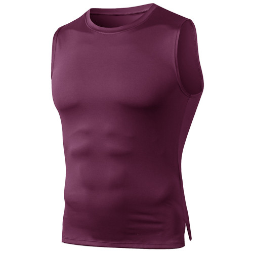 01106Men's Fitness Tank Top - High-Elastic Compression Training Top, Round Neck, Sleeveless Design, Quick-Dry Sports Running Apparel - OEM & ODM Available for Wholesale and Sourcing Agents