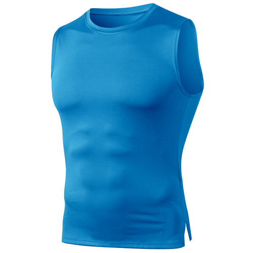 01106Men's Fitness Tank Top - High-Elastic Compression Training Top, Round Neck, Sleeveless Design, Quick-Dry Sports Running Apparel - OEM & ODM Available for Wholesale and Sourcing Agents