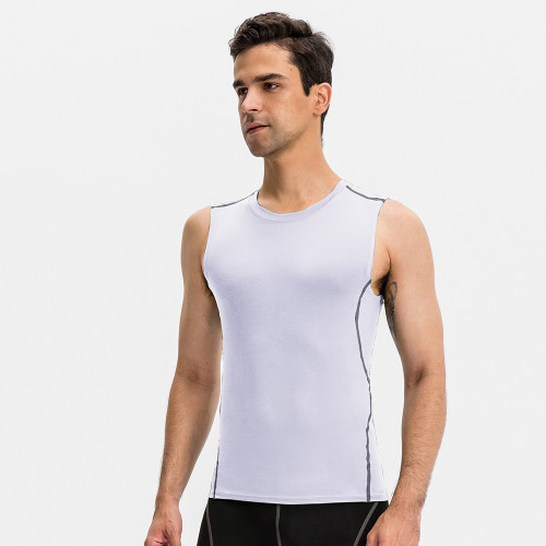 Men's PRO Fitness Tank Top with OEM & ODM Options - High-Elastic Compression Training Wear, Moisture-Wicking & Quick-Dry Sports Top for Bulk Orders01109
