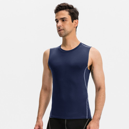 Men's PRO Fitness Tank Top with OEM & ODM Options - High-Elastic Compression Training Wear, Moisture-Wicking & Quick-Dry Sports Top for Bulk Orders01109