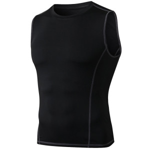 Men's Compression Sports Tank Top - OEM, ODM & Wholesale Options - Round Neck Quick-Dry Fitness Wear for Running - Moisture-Wicking Sleeveless Top 01108