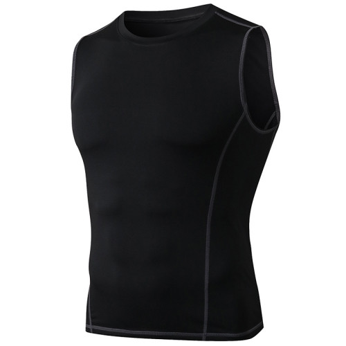 Men's Compression Sports Tank Top - OEM, ODM & Wholesale Options - Round Neck Quick-Dry Fitness Wear for Running - Moisture-Wicking Sleeveless Top 01108