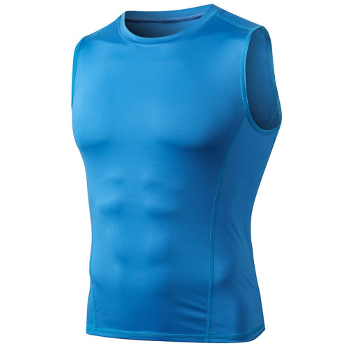 Men's Compression Sports Tank Top - OEM, ODM & Wholesale Options - Round Neck Quick-Dry Fitness Wear for Running - Moisture-Wicking Sleeveless Top 01108