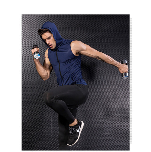 9006Men's Compression Sleeveless Tank Top Sports Running Training Fitness Wear | Zippered Hooded Quick-Dry Jacket 9006 - Your Go-To OEM & ODM Partner for Activewear Wholesale Solutions