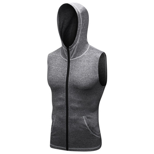 9006Men's Compression Sleeveless Tank Top Sports Running Training Fitness Wear | Zippered Hooded Quick-Dry Jacket 9006 - Your Go-To OEM & ODM Partner for Activewear Wholesale Solutions