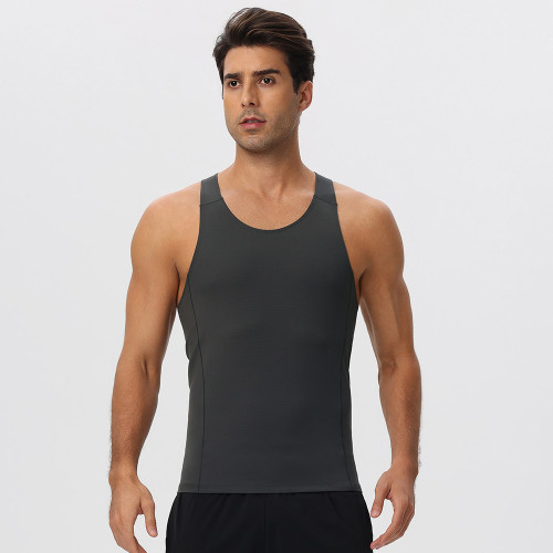 Wholesale OEM & ODM Men's Outdoor Fitness Tank Top - European & American Quick-Dry, High-Elastic Sports T-Shirt in Breathable Mesh Design51149