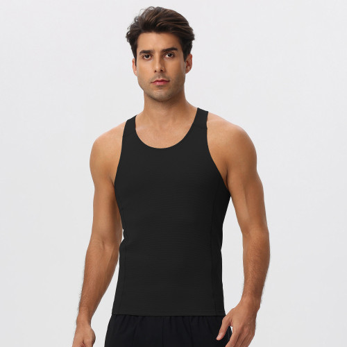 Wholesale OEM & ODM Men's Outdoor Fitness Tank Top - European & American Quick-Dry, High-Elastic Sports T-Shirt in Breathable Mesh Design51149