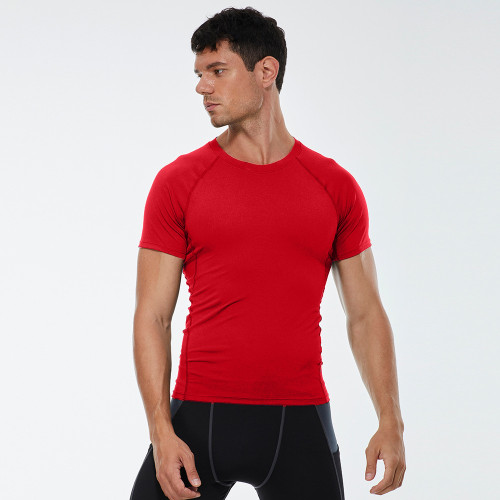 Men's Quick-Dry Short Sleeve Sports Running Fitness Wear | High-Elastic Training Top with Moisture-Wicking Fabric - Available for OEM, ODM & Wholesale01217