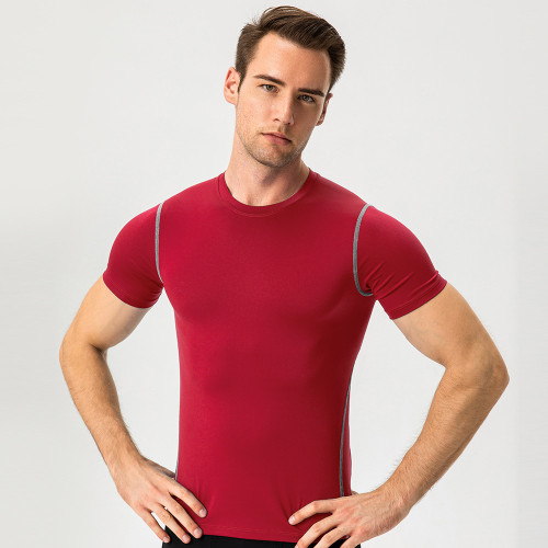 OEM & ODM Men's Compression Training Fitness Wear - High-Elastic Quick-Dry Short Sleeve T-Shirt for Running & Sports, Available in Bulk for Wholesalers and Sourcing Agents1003