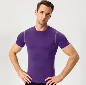 OEM & ODM Men's Compression Training Fitness Wear - High-Elastic Quick-Dry Short Sleeve T-Shirt for Running & Sports, Available in Bulk for Wholesalers and Sourcing Agents1003
