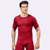 Men's 3D Stereoscopic Print Fitness Running Top - Elastic Compression Short Sleeve Shirt, Moisture-Wicking & Quick-Dry, Available for OEM, ODM, and Wholesale Partnerships4023
