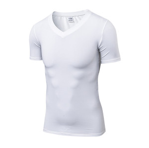 OEM & ODM Men's V-Neck Compression Short Sleeve PRO Fitness T-Shirt - High-Elastic, Quick-Dry Running Sports Training Apparel for Wholesalers & Sourcing Agents | Hot Seller 1118