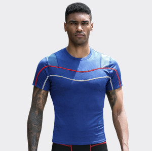 OEM & ODM Men's Fitness Short Sleeve Reflective Running T-Shirt - Quick-Dry, High-Elastic Compression Sportswear - Bulk Wholesale Available - Model 91209