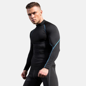 Wholesale Men's High Elastic Quick-Dry Stand Collar Hoodie | PRO Fitness Long Sleeve Sports Running T-Shirt for Autumn/Winter - OEM & ODM Solutions Available - Model 1058