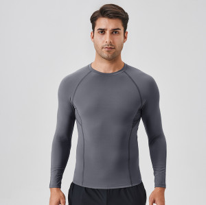 Men's Sports Fitness Nylon Compression Quick-Dry T-Shirt - Breathable Long Sleeve Running Wear | OEM, ODM, Wholesale, Sourcing Agents41523