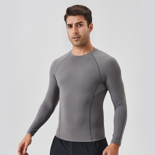 Men's Sports Fitness Nylon Compression Quick-Dry T-Shirt - Breathable Long Sleeve Running Wear | OEM, ODM, Wholesale, Sourcing Agents41523