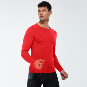4002Men's Solid Color PRO Fitness Sports Running Compression T-Shirt - OEM & ODM Available, High-Elastic Moisture-Wicking Quick-Dry Long Sleeve, Ideal for Wholesale and Sourcing Agents in North America and Europe