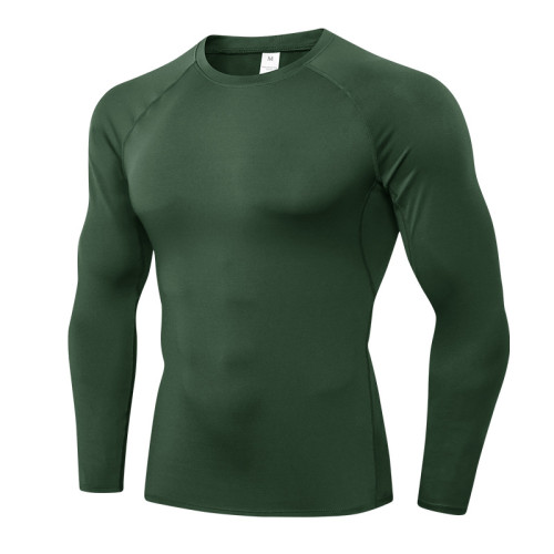 High-Elastic Men's Quick-Dry Compression T-Shirt - Long Sleeve Sports Running & Training Top - Breathable, Moisture-Wicking Fabric - OEM/ODM, Wholesale Options for Agents01510