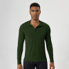 Custom OEM & ODM Men's Fitness Apparel - Half-Zip Long Sleeve Quick-Dry Top for Running | European & American Design with Sun Protection | Sourcing Agents WelcomeAL10559