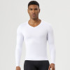 Men's V-Neck Long Sleeve Compression T-Shirt | Quick-Dry, High-Elastic Breathable Base Layer for Fitness | OEM, ODM, and Wholesale Sourcing Agents for Activewear51525