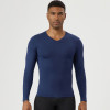 Men's V-Neck Long Sleeve Compression T-Shirt | Quick-Dry, High-Elastic Breathable Base Layer for Fitness | OEM, ODM, and Wholesale Sourcing Agents for Activewear51525