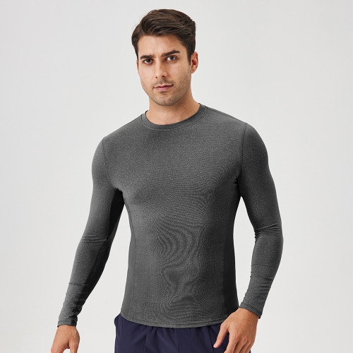 Wholesale Men's Autumn Fitness Long Sleeve Quick-Dry Running Sports T-Shirt - High-Elastic Compression Top for Outdoor Use - OEM & ODM Services Offered for Sourcing Agents, Style 41524